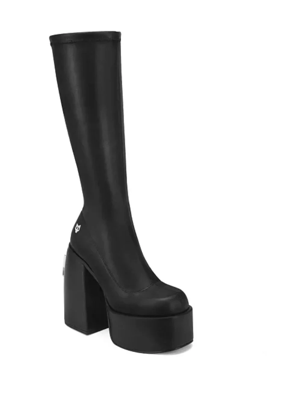 Naked Wolfe Black Knee-High Platform Block Heel Boots